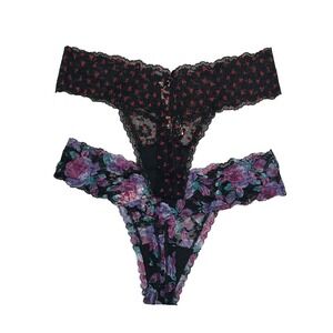 Victoria's‎ Secret Pink Women's Lace Thong Panty  Small Lot Of 2 NWT